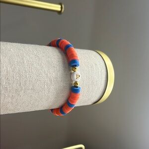 Colorful Beaded Bracelet with Initial Charm